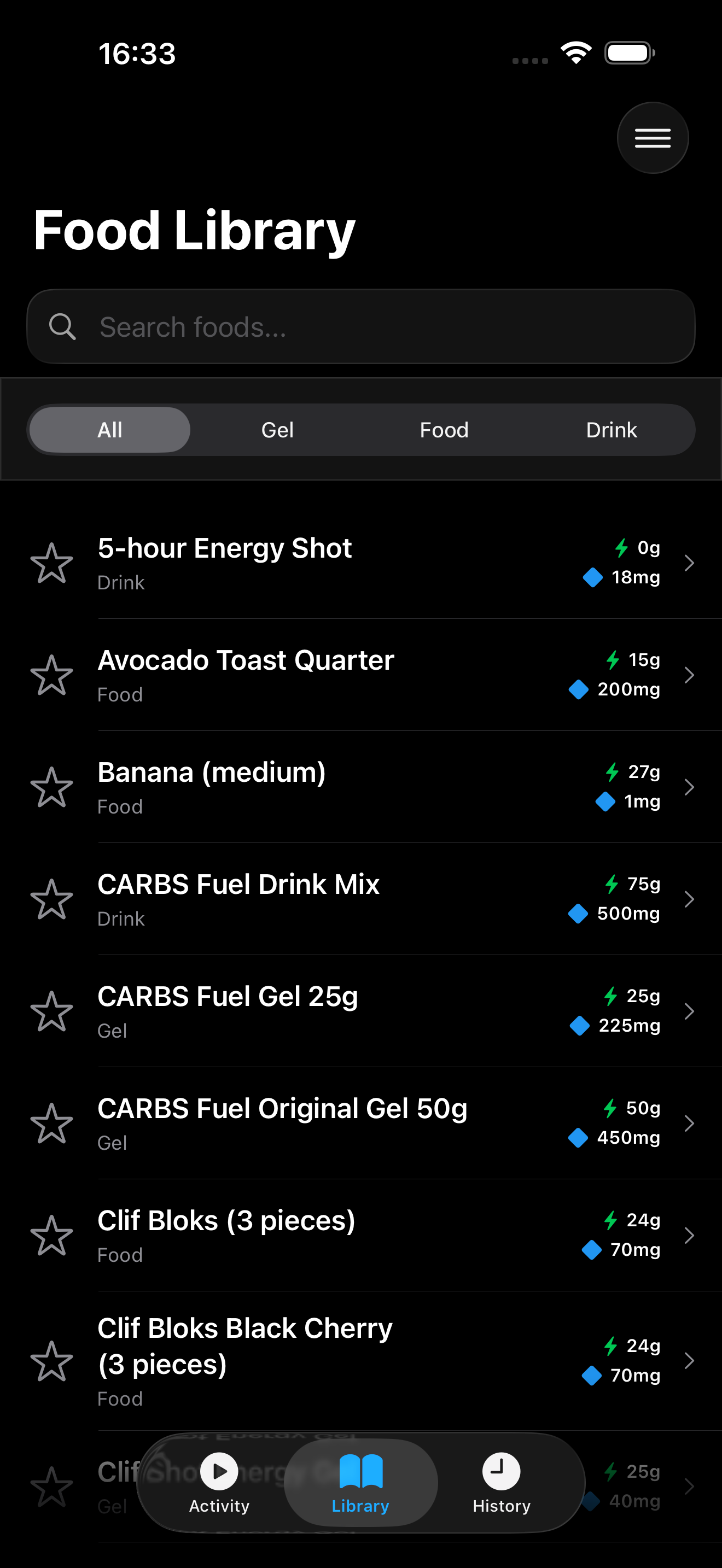 Food Library Screenshot